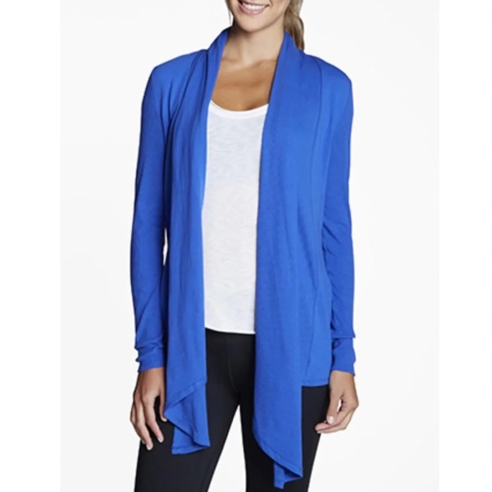 Fabletics Astoria Shrug Cobalt Blue Open Front Cardigan Xsmall Women’s